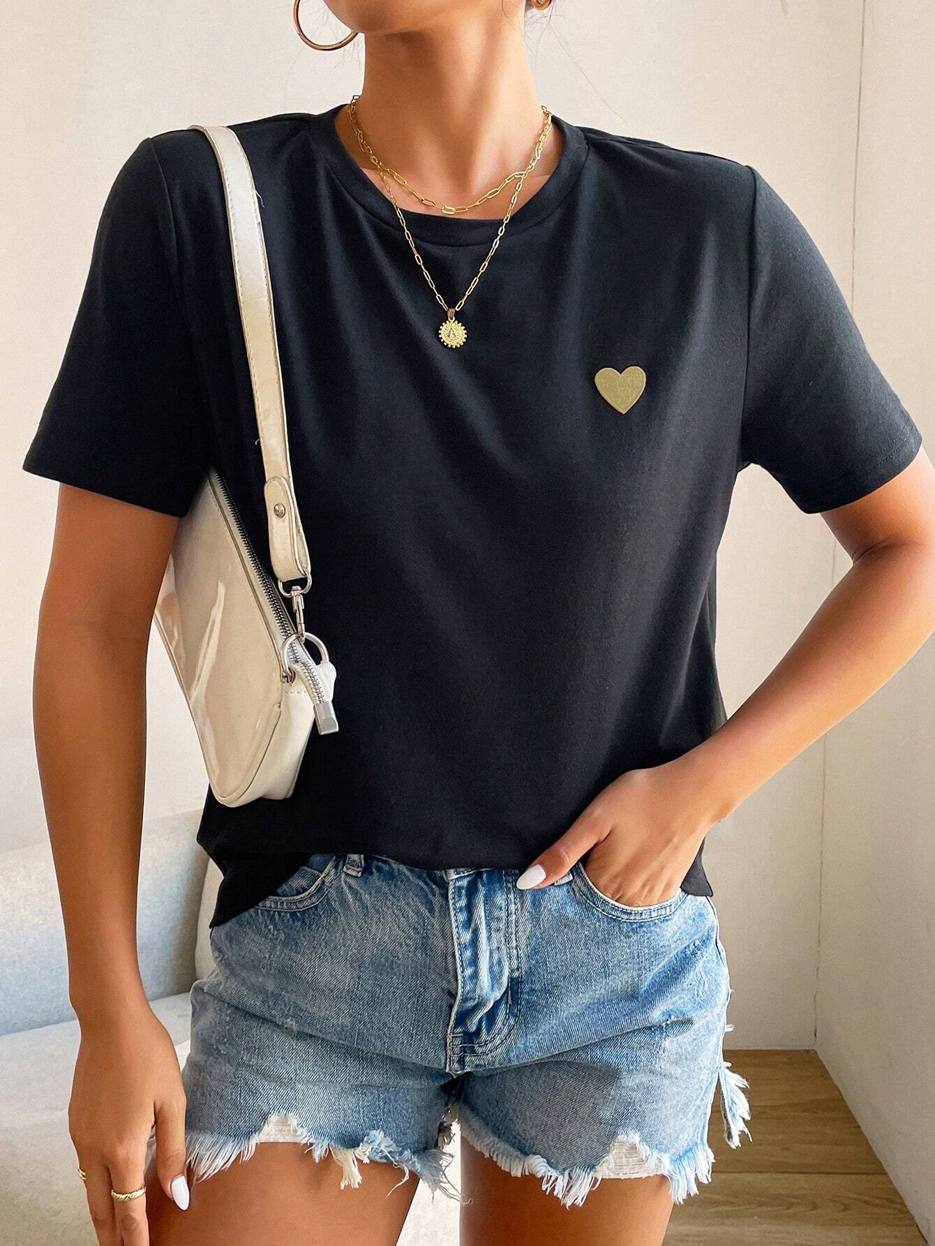 Closette | Heart Detail T-shirt For Women