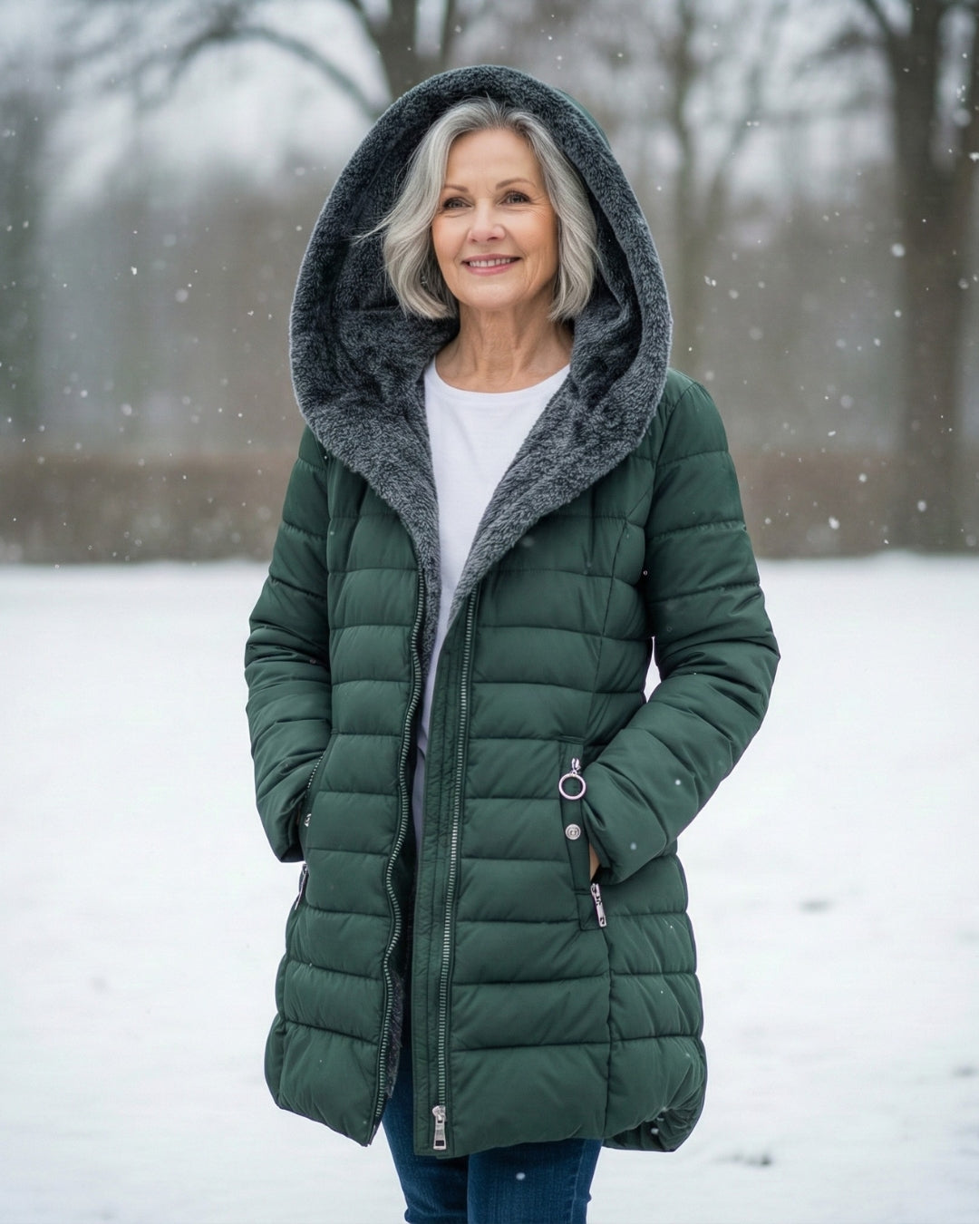 Closette | Fleece Lined Puffer Coat For Woman