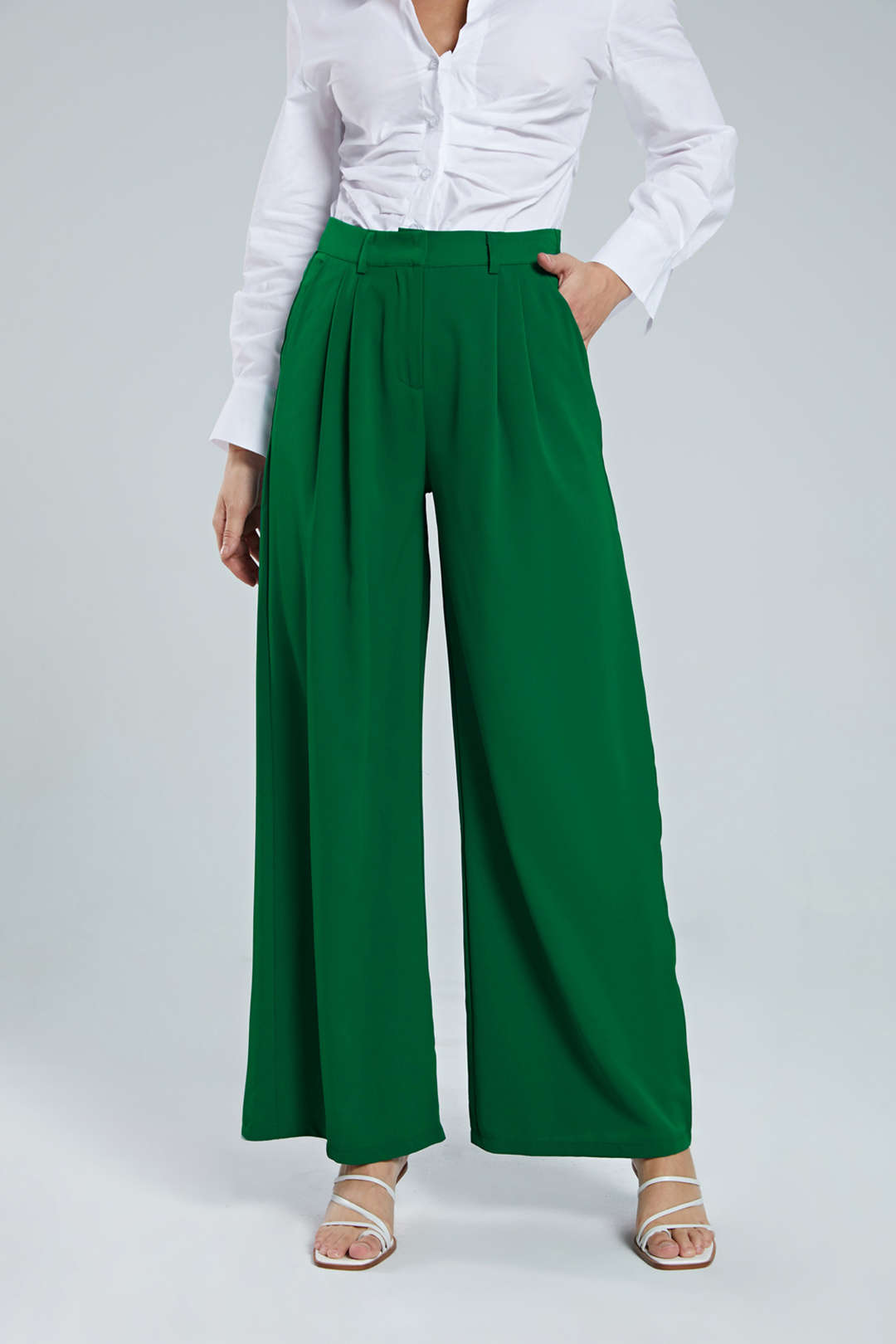 Closette | Pleated Wide Leg Trousers For Woman