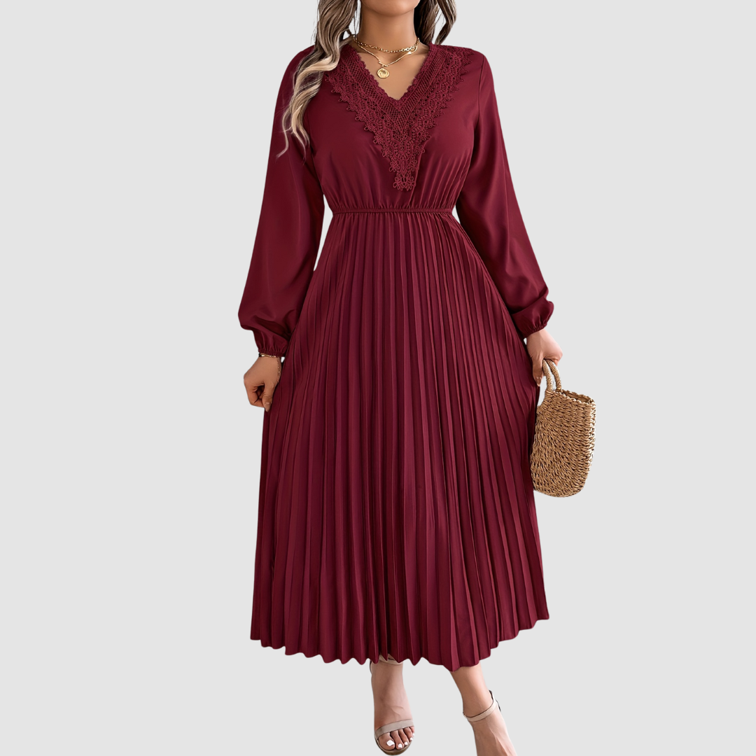 Closette | Lace Trim A-Line Dress For Woman