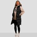 Closette | Lightweight Long Hooded Puffer Jacket with Zip Closure For Woman