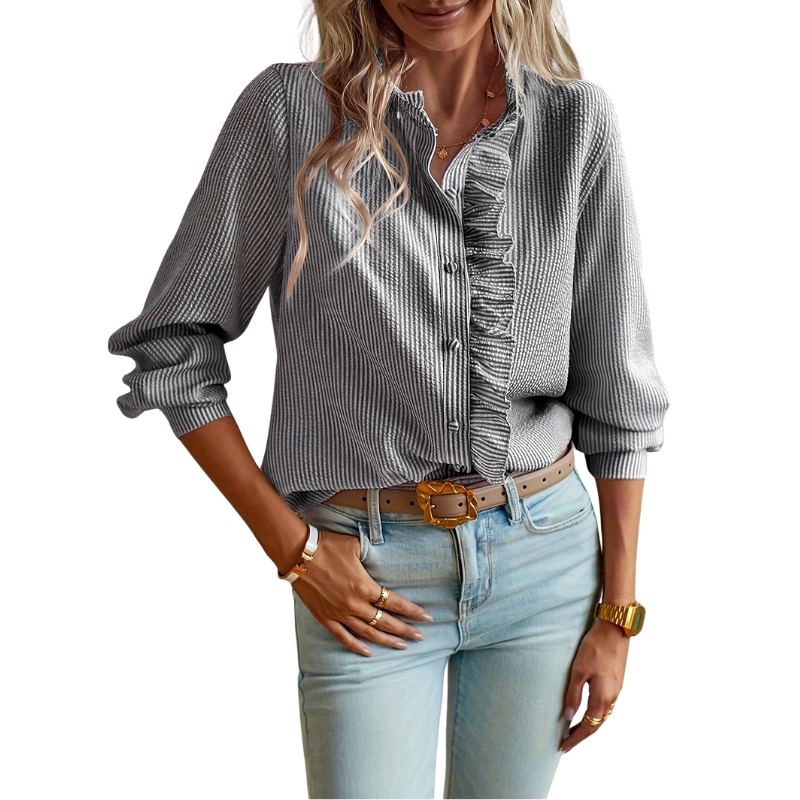 Closette | Ruffle Button Front Blouse For Woman
