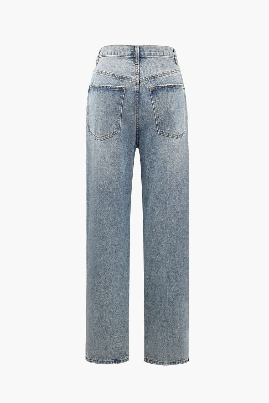 Closette | Asymmetrical Waist Wide-Leg Jeans For Woman