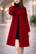 Closette | Fit and Flare Winter Coat with Classic Collar For Woman