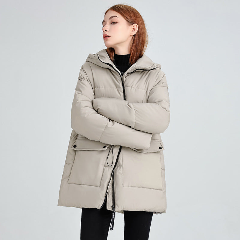 Closette | Comfy Zip-Up Hooded Puffer Jacket For Woman