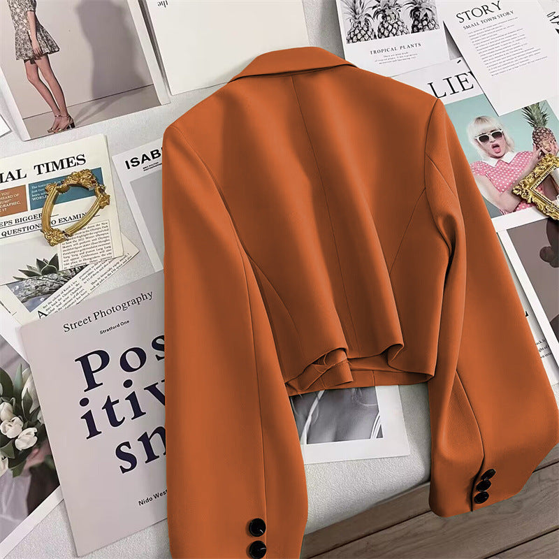 Closette | Cropped Blazer with Classic Lapel For Woman