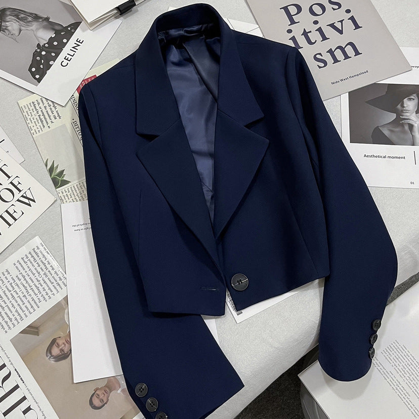 Closette | Cropped Blazer with Classic Lapel For Woman