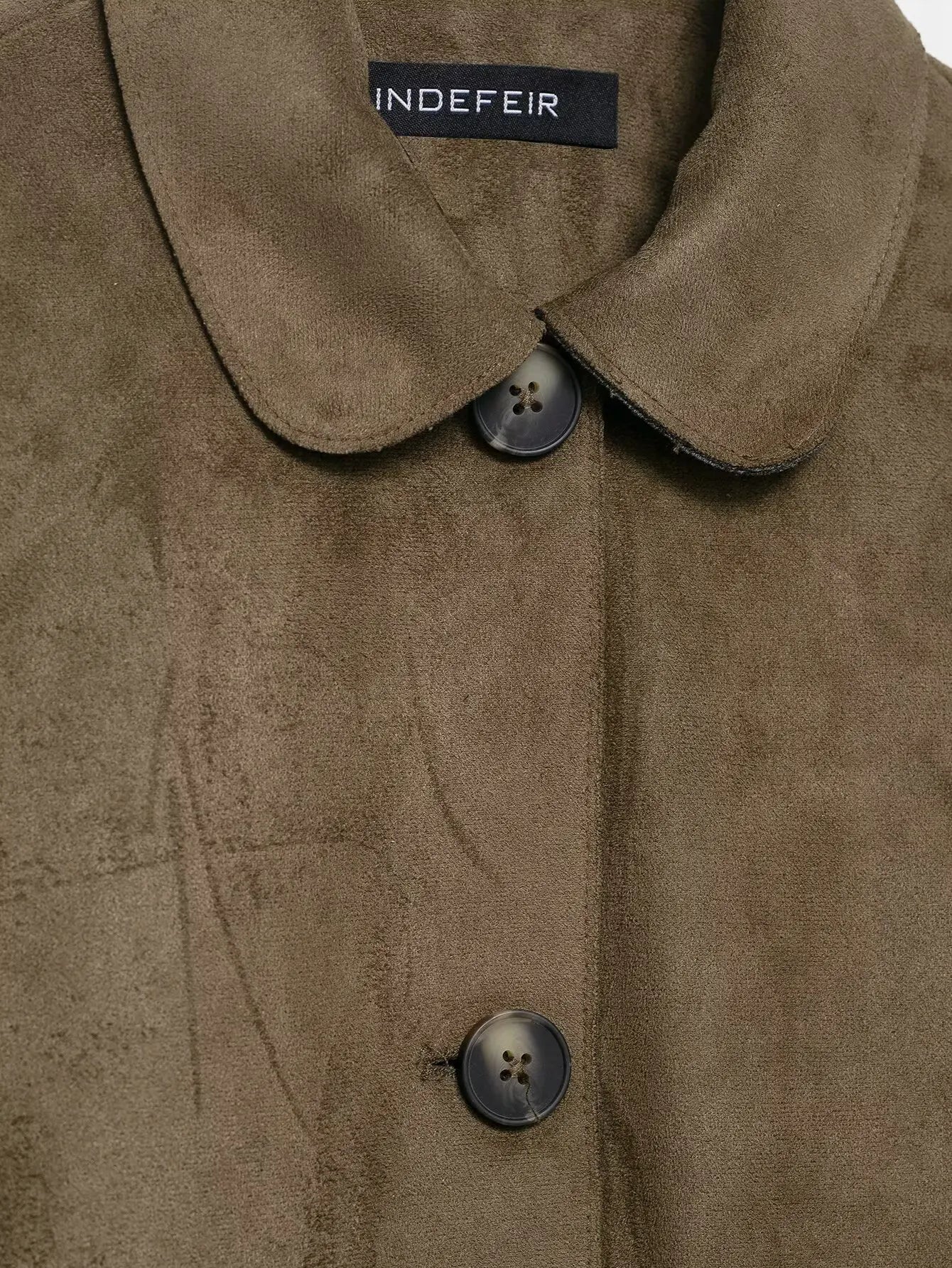 Closette | Cropped Faux Suede Jacket with Flap Pockets For Woman