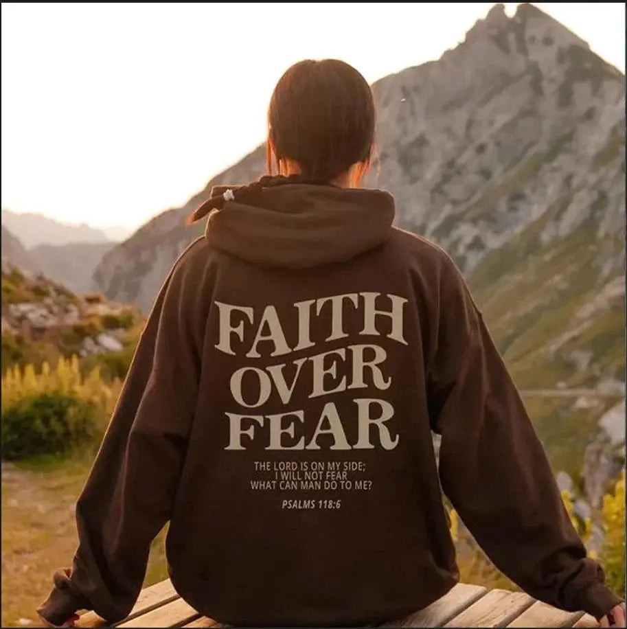 Closette | Faith Over Fear Graphic Hoodie For Woman