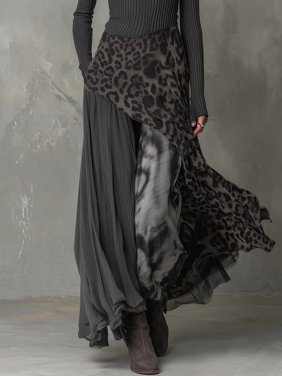 Closette | Leopard Stripe Maxi Dress For Woman