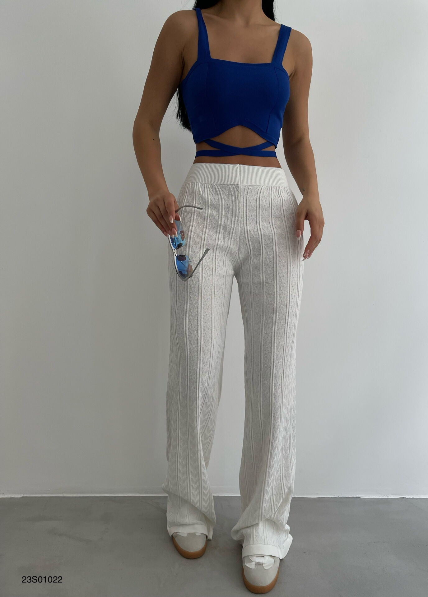 Closette | Elegant White Crochet Pants For Women