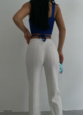Closette | Elegant White Crochet Pants For Women