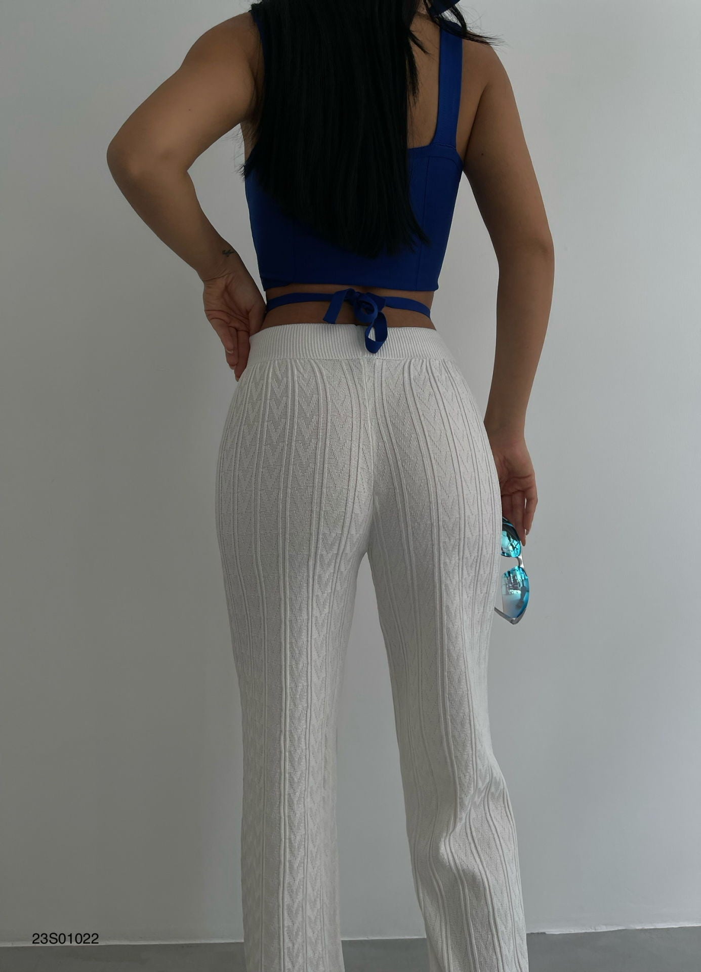Closette | Elegant White Crochet Pants For Women