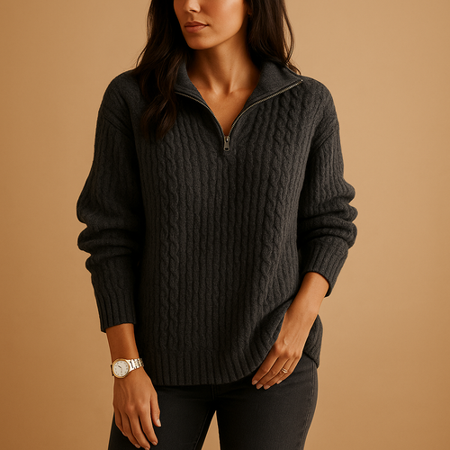 Chic Women's Sweater With Half Zipper and Comfortable Fit | Elise