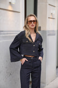 Closette | Cropped Dark Wash Denim Jacket For Woman