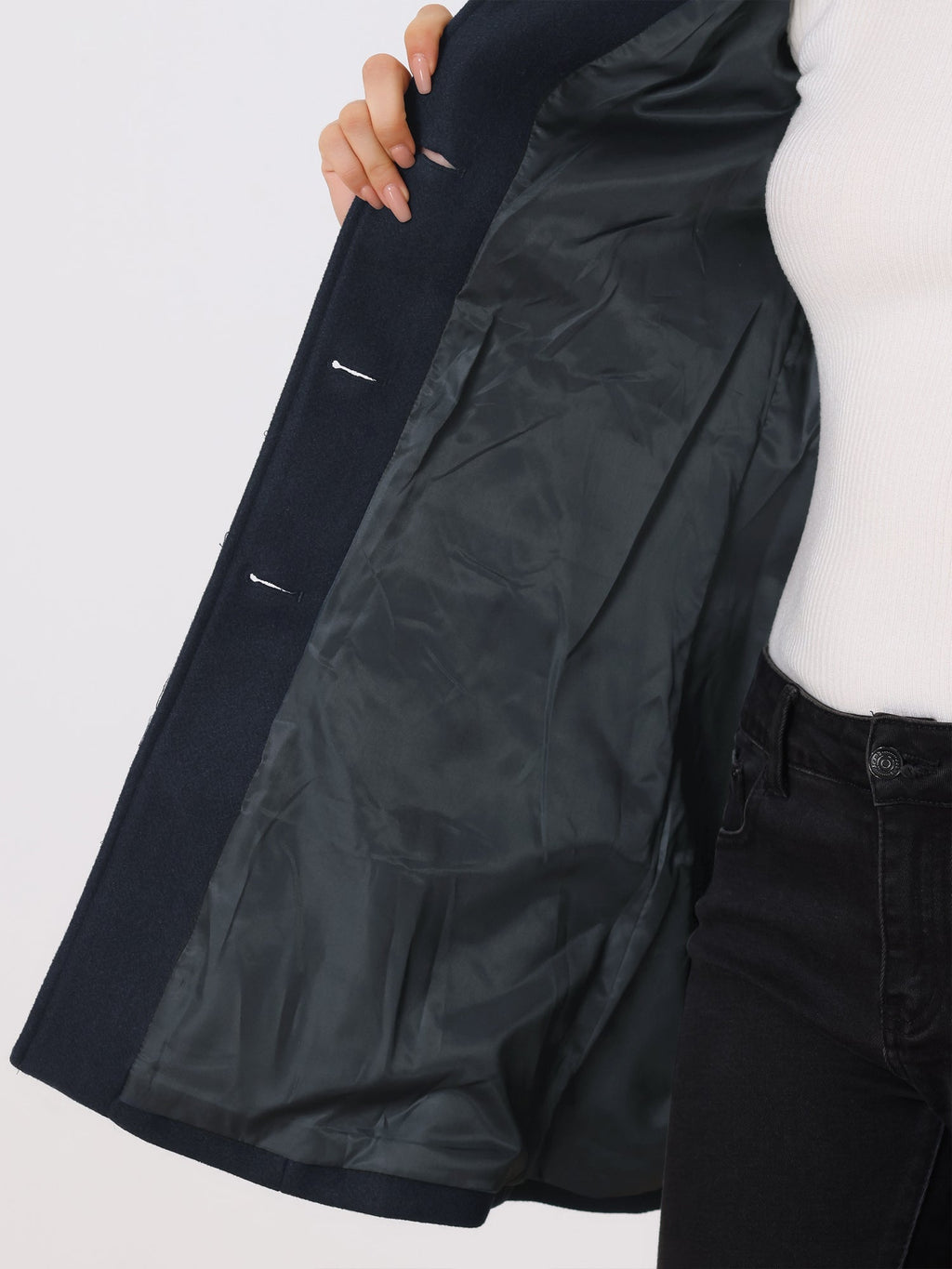 Closette | Fit and Flare Winter Coat with Classic Collar For Woman